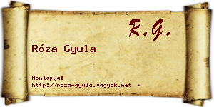 Róza Gyula névjegykártya